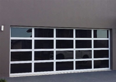 aluminium framed garage door